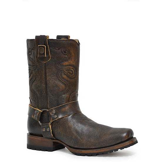 Men's Roper Biker CCS Rider Leather Boots Handcrafted Brown