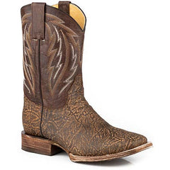 Men's Roper Elephante PRINT Hybrid Sole Boots Handcrafted Brown