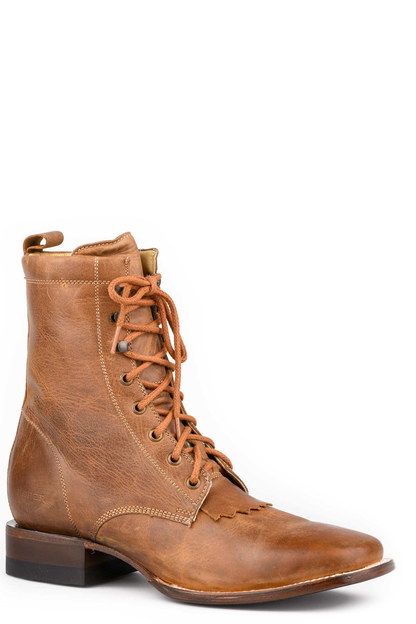 Men's Roper Roper Lacer Leather Boots Handcrafted Tan