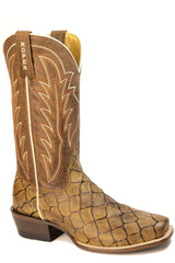 Men's Roper Riverzilla Pirarucu Print Boots Handcrafted Tan