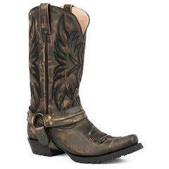 Men's Roper Carson Biker Boots Handcrafted Black