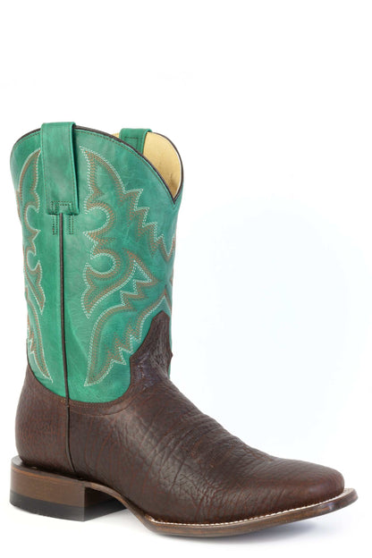 Men's Roper Tough Bull Shoulder Leather Boots Handcrafted Brown