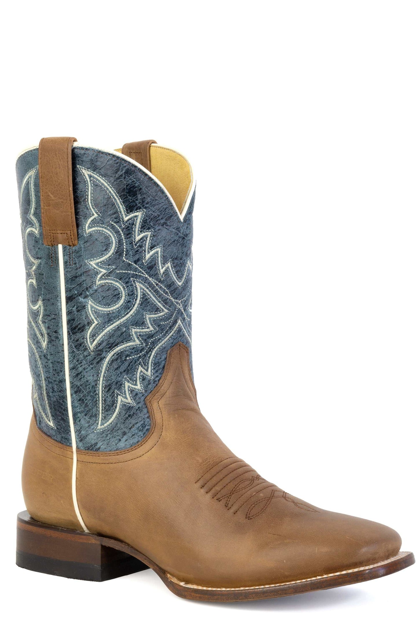 Men's Roper Johnny Print Boots Handcrafted Brown