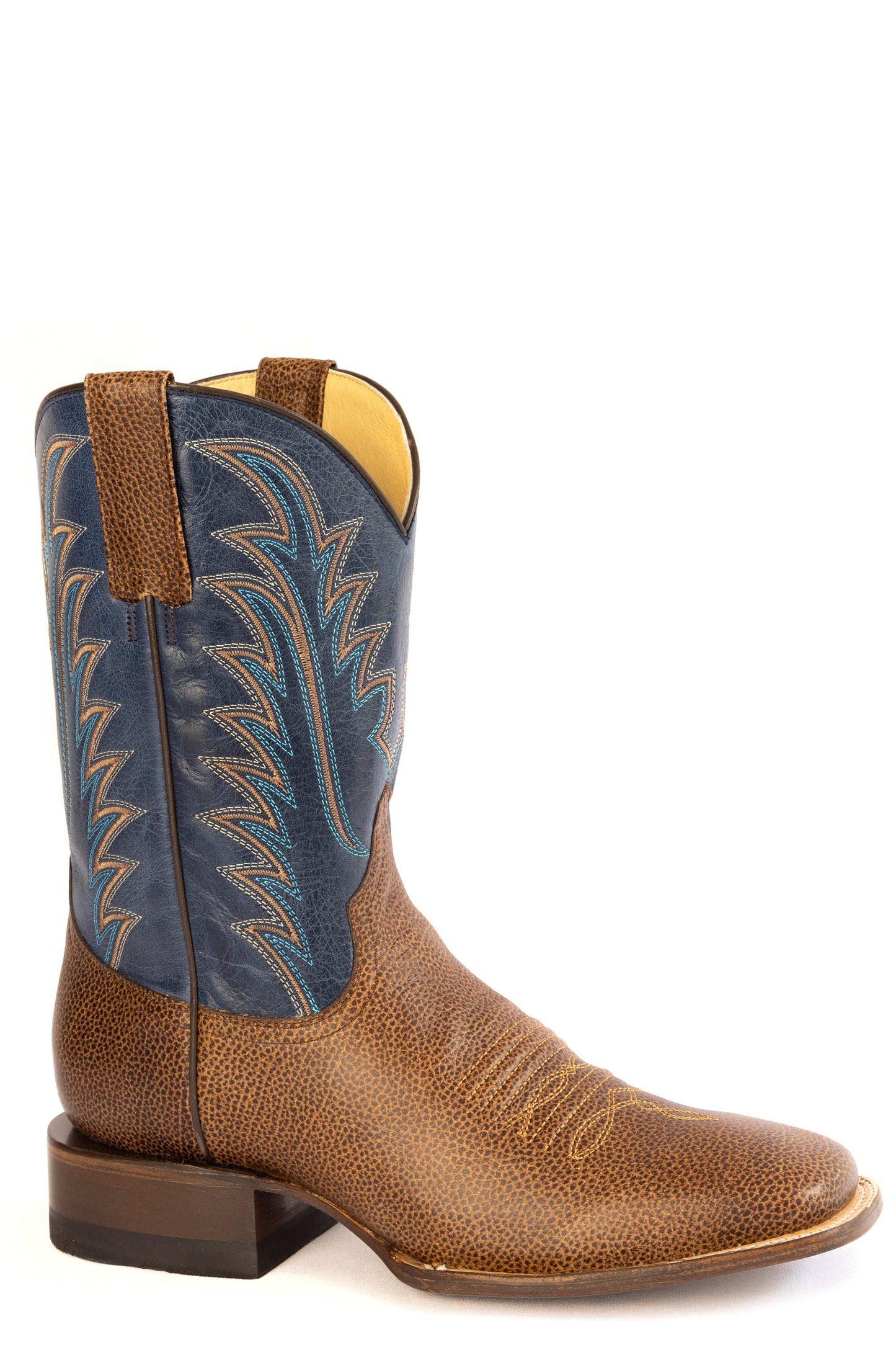 Men's Roper Iron Range Deer Print Boots Handcrafted Brown