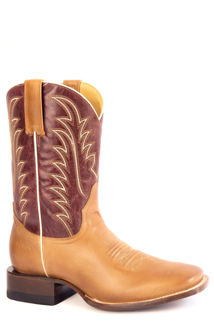 Men's Roper Burnish Dustbreaker Leather Boots Handcrafted Tan