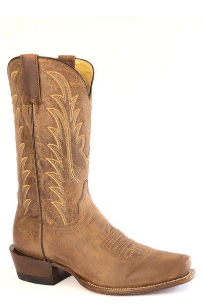 Men's Roper Mesa Rider Leather Boots Handcrafted Brown