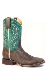 Men's Roper Cash Leather Boots Handcrafted Brown