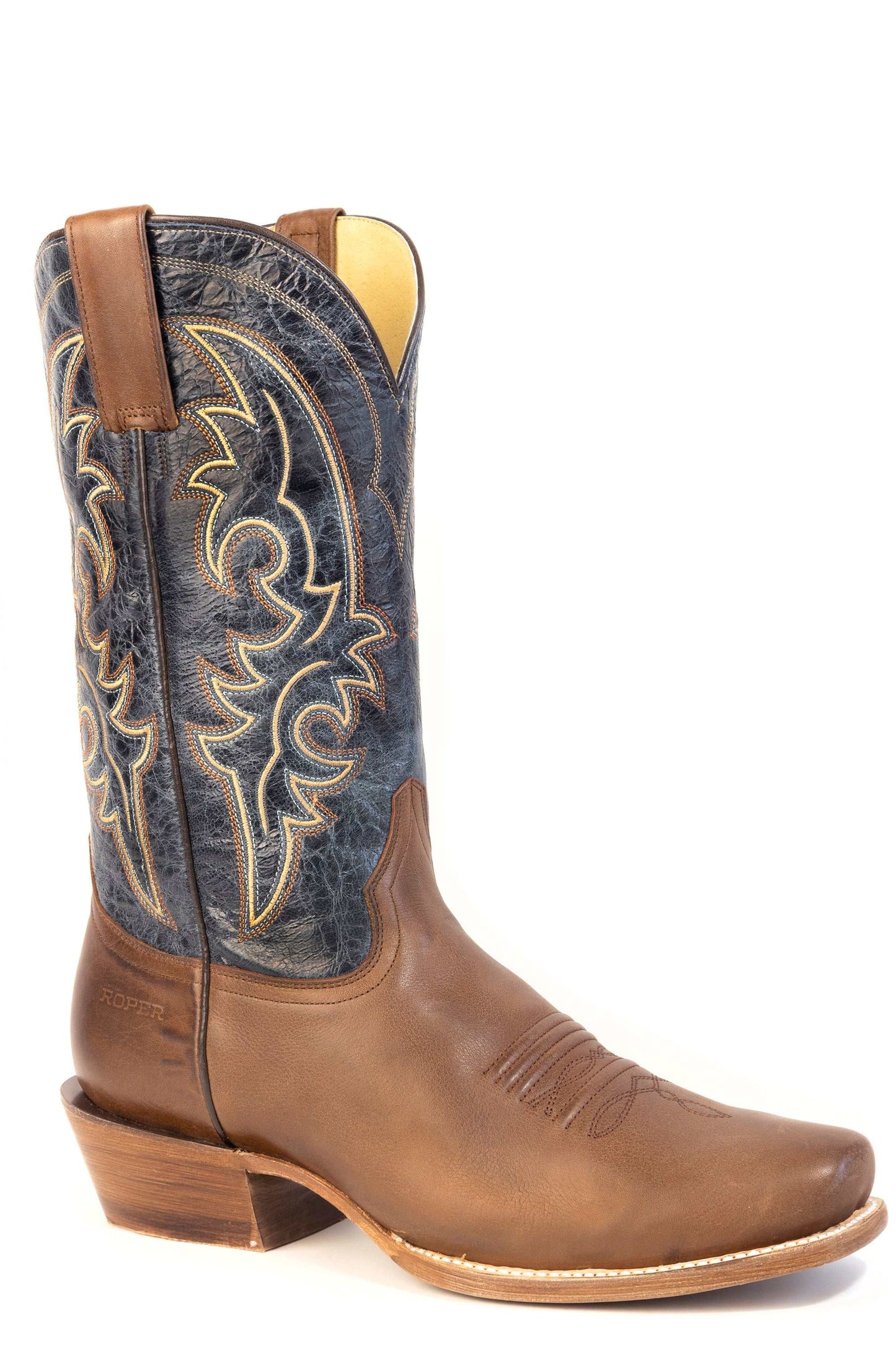 Men's Roper Hank - Cutter Leather Boots Handcrafted Brown