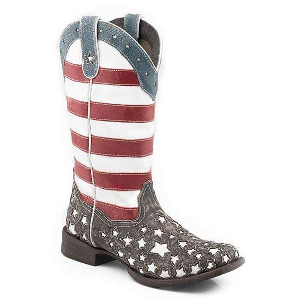 Damen Roper American Star Lederstiefel Handgefertigt Braun