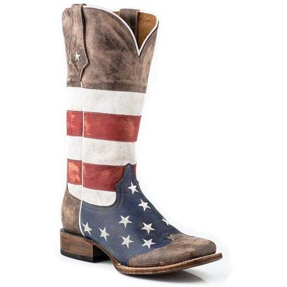 Damen Roper American West Boots Handgefertigt Braun
