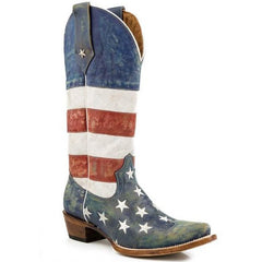 Women's Roper Americana Boots Handcrafted Blue