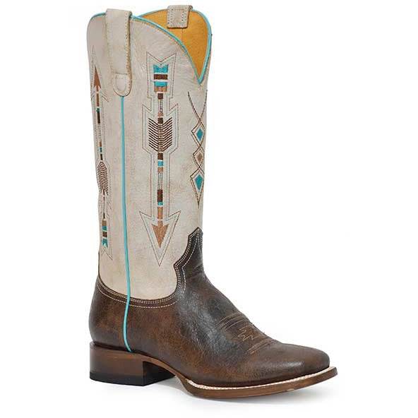 Damen Roper Arrows Lederstiefel Handgefertigt Braun