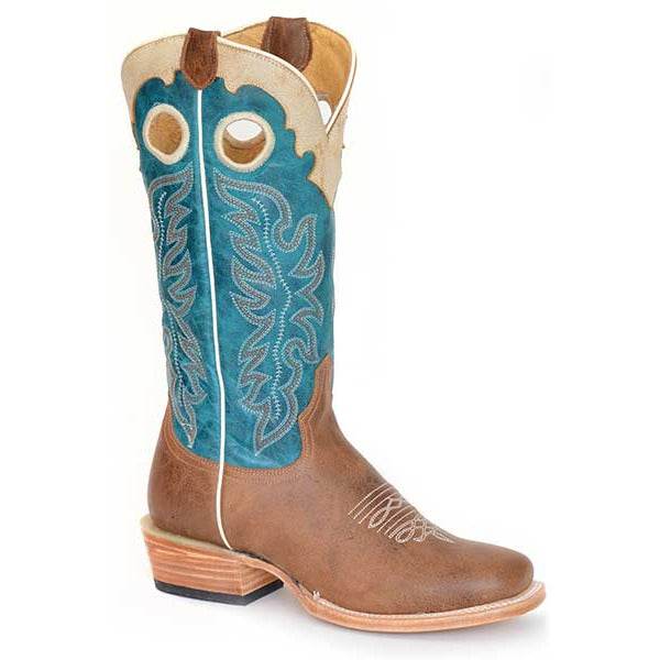 Roper Ride Em' Cowgirl-Lederstiefel für Damen, handgefertigt, Hellbraun