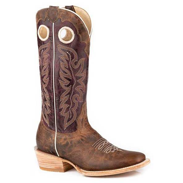 Damen Roper Ride Em' Cowgirl Lederstiefel Handgefertigt Braun