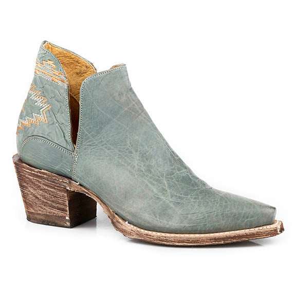 Damen Roper Allure Lederstiefel Handgefertigt Türkis