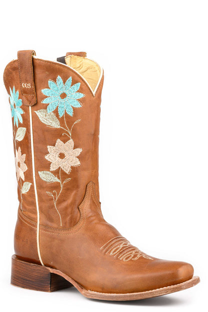 Women's Roper Maddy Goat Leather Boots Handcrafted Tan