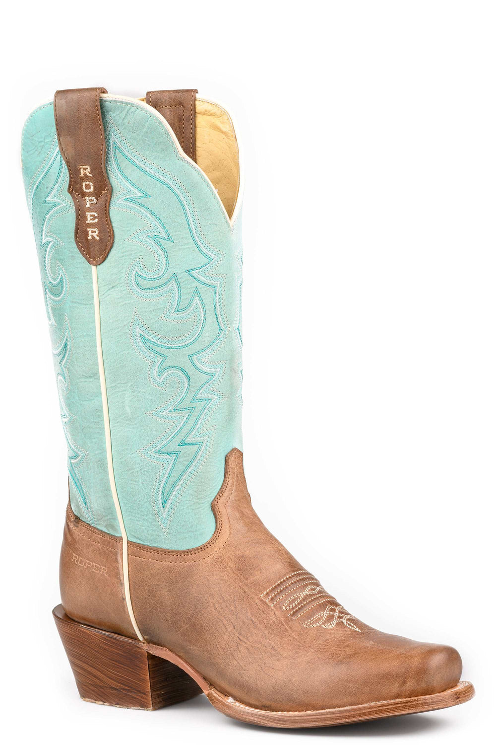 Women's Roper Samantha Leather Boots Handcrafted Turquoise