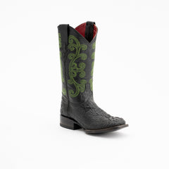 Women's Ferrini Stampede Caiman Print Boots Handcrafted Black