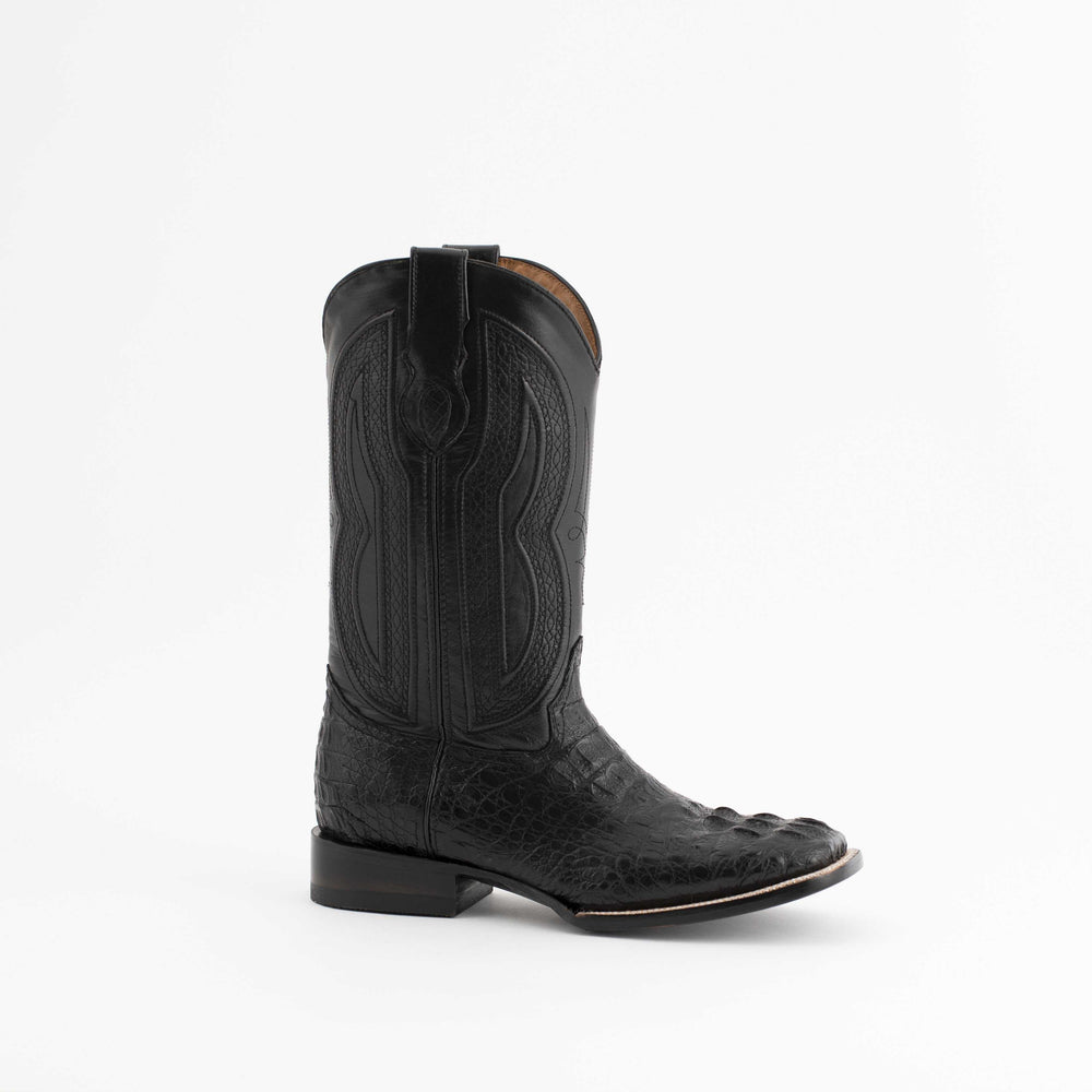 Ferrini Dakota Caiman Hornback Boots für Herren, handgefertigt, Schwarz