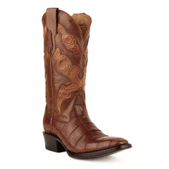 Men's Ferrini Stallion Alligator Belly Boots Handcrafted Cognac