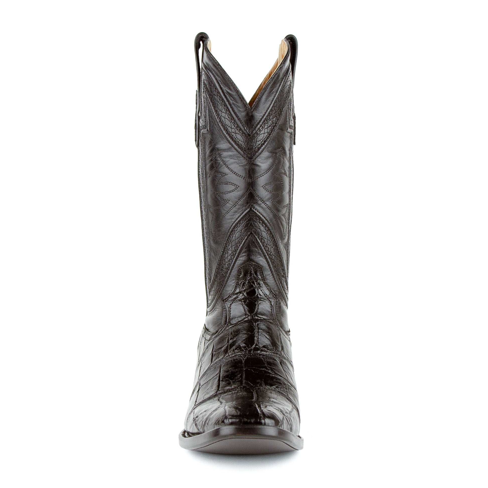 Men's Ferrini Stallion Alligator Belly Boots Handcrafted Black - yeehawcowboy