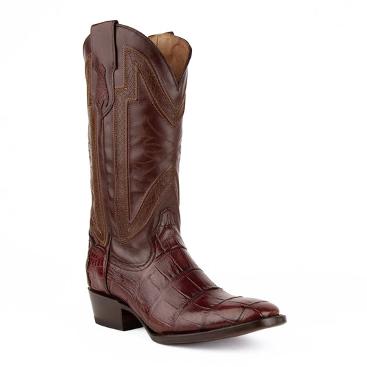 Men's Ferrini Stallion Alligator Belly Boots Handcrafted Chocolate - yeehawcowboy