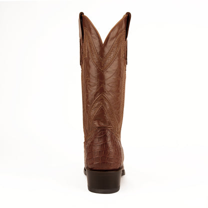 Men's Ferrini Stallion Alligator Belly Boots Handcrafted Cognac - yeehawcowboy