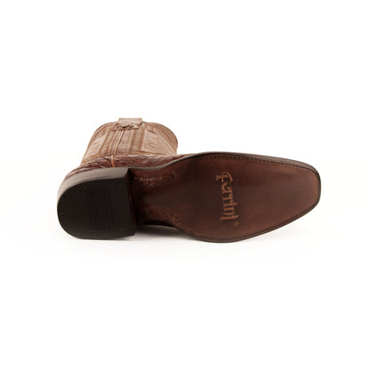 Men's Ferrini Stallion Alligator Belly Boots Handcrafted Cognac - yeehawcowboy