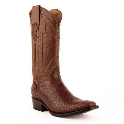 Men's Ferrini Stallion Alligator Belly Boots Handcrafted Cognac - yeehawcowboy