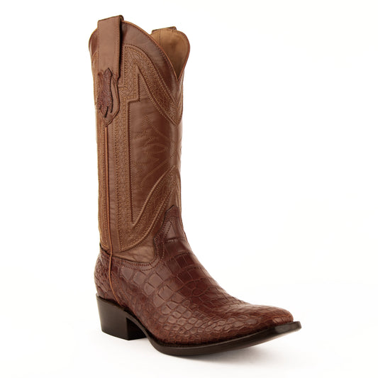 Men's Ferrini Stallion Alligator Belly Boots Handcrafted Cognac - yeehawcowboy