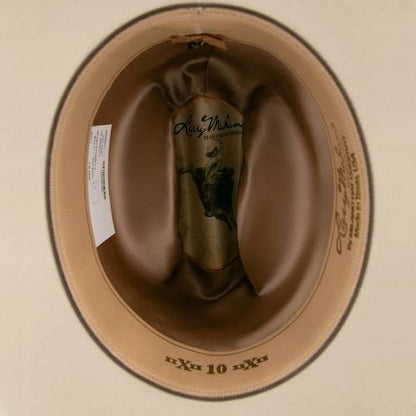 10x Sombrero vaquero de fieltro de piel Tucson de Larry Mahan con panza plateada