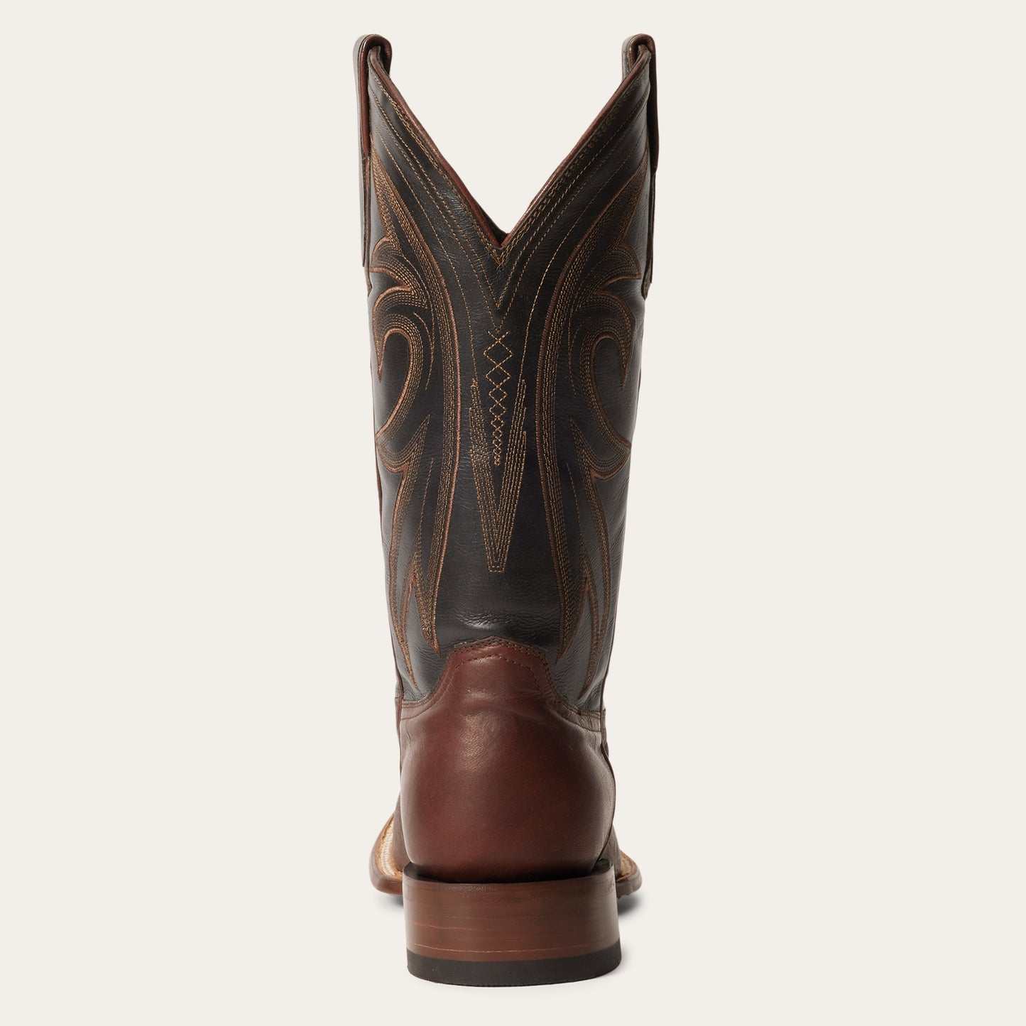 Men's Stetson Cody Boots handcrafted brown square toe with intricate stitching and leather construction