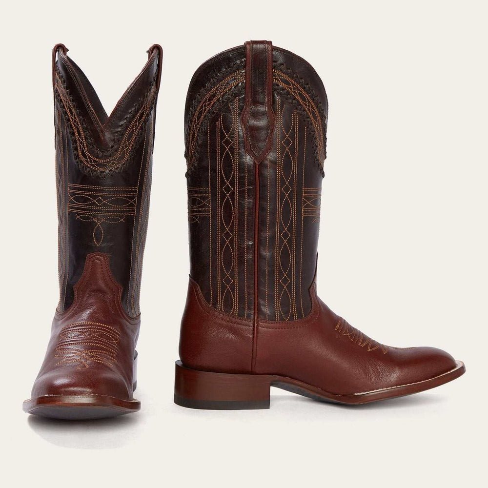 Men's Stetson Denver Boots Square Toe Handcrafted JBS Collection Brown