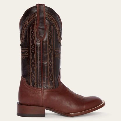 Men's Stetson Denver Boots brown handcrafted leather square toe cowboy boots
