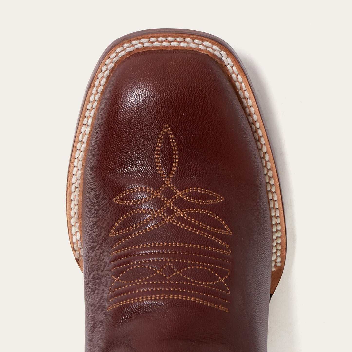 Men's Stetson Denver Boots brown handcrafted leather square toe with intricate stitching