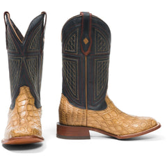 Men's Stetson Flaxville Alligator Boots Square Toe Handcrafted JBS Collection Honey