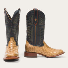 Stetson Flaxville Alligatorstiefel für Herren, quadratische Zehenpartie, handgefertigt, JBS-Kollektion, Honig