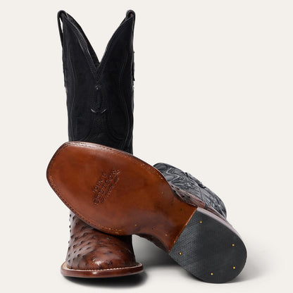 Men's Stetson Ozzy Ostrich Boots Handcrafted JBS Collection Brown