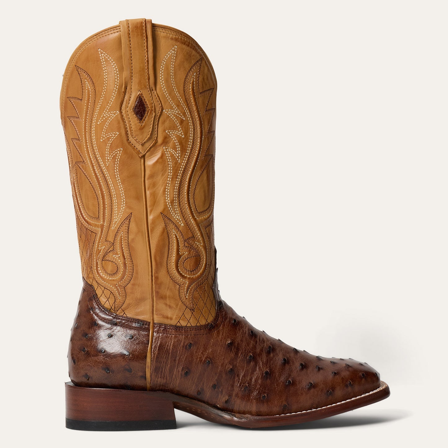Stetson Ozzy Straußenstiefel für Herren, handgefertigt, JBS-Kollektion, Tabak