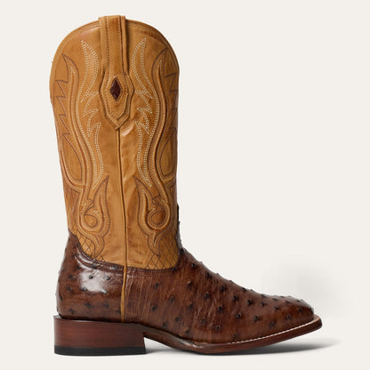 Stetson Ozzy Straußenstiefel für Herren, handgefertigt, JBS-Kollektion, Tabak