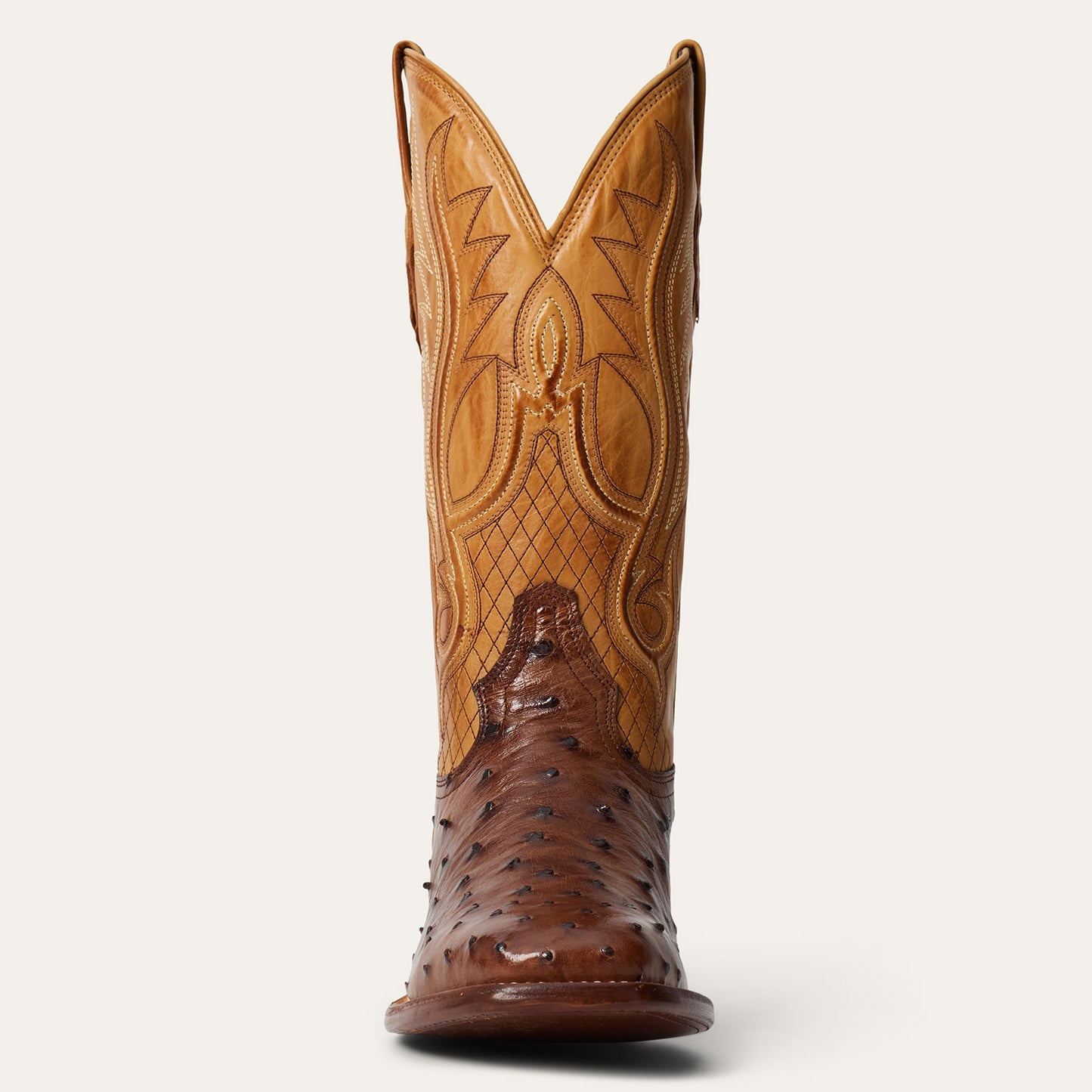 Stetson Ozzy Straußenstiefel für Herren, handgefertigt, JBS-Kollektion, Tabak