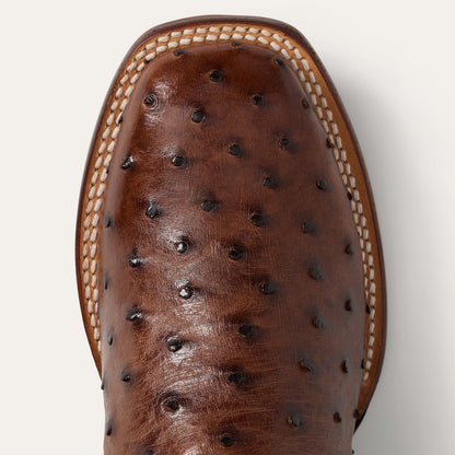 Stetson Ozzy Straußenstiefel für Herren, handgefertigt, JBS-Kollektion, Tabak