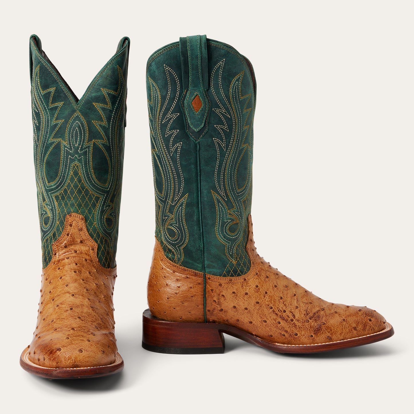 Men's Stetson Ozzy Full Ostrich Boots Handcrafted JBS Collection Tan