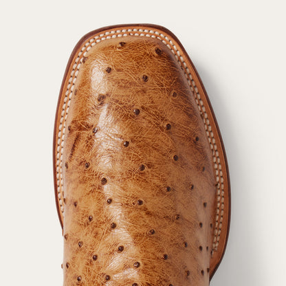 Men's Stetson Ozzy Full Ostrich Boots Handcrafted JBS Collection Tan