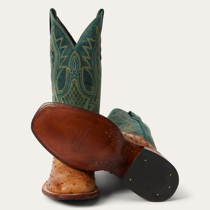 Men's Stetson Ozzy Full Ostrich Boots Handcrafted JBS Collection Tan