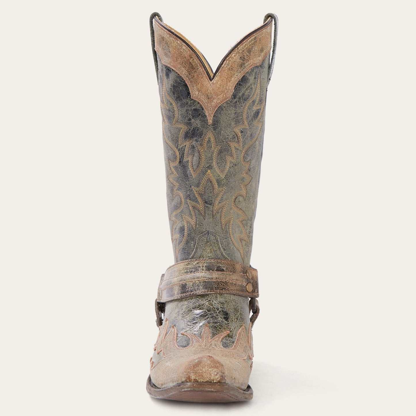 Men's Stetson Sundance Kid boots handcrafted brown leather with square rocker toe and 13-inch shaft