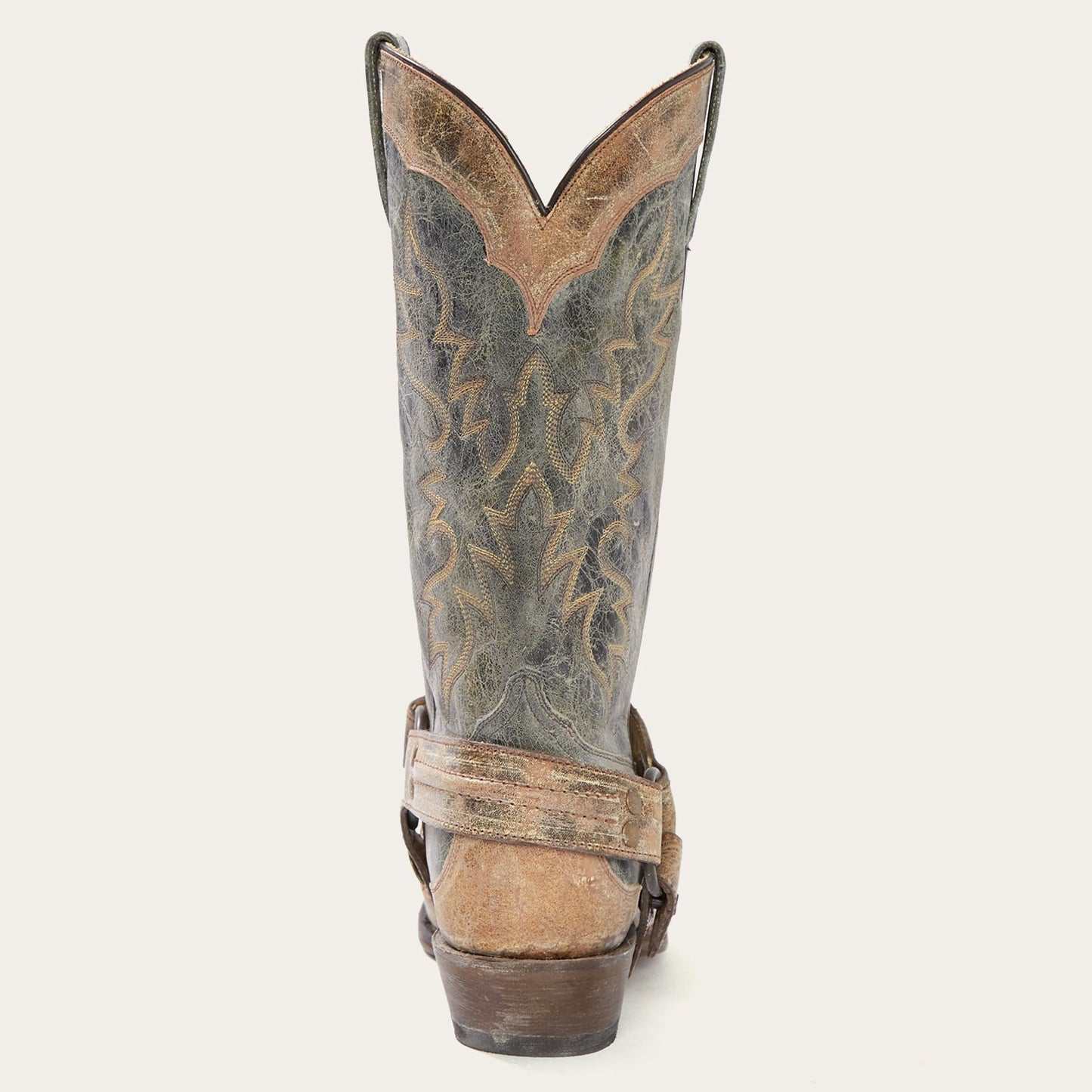 Men's Stetson Sundance Kid handcrafted brown boots with square rocker toe and leather sole