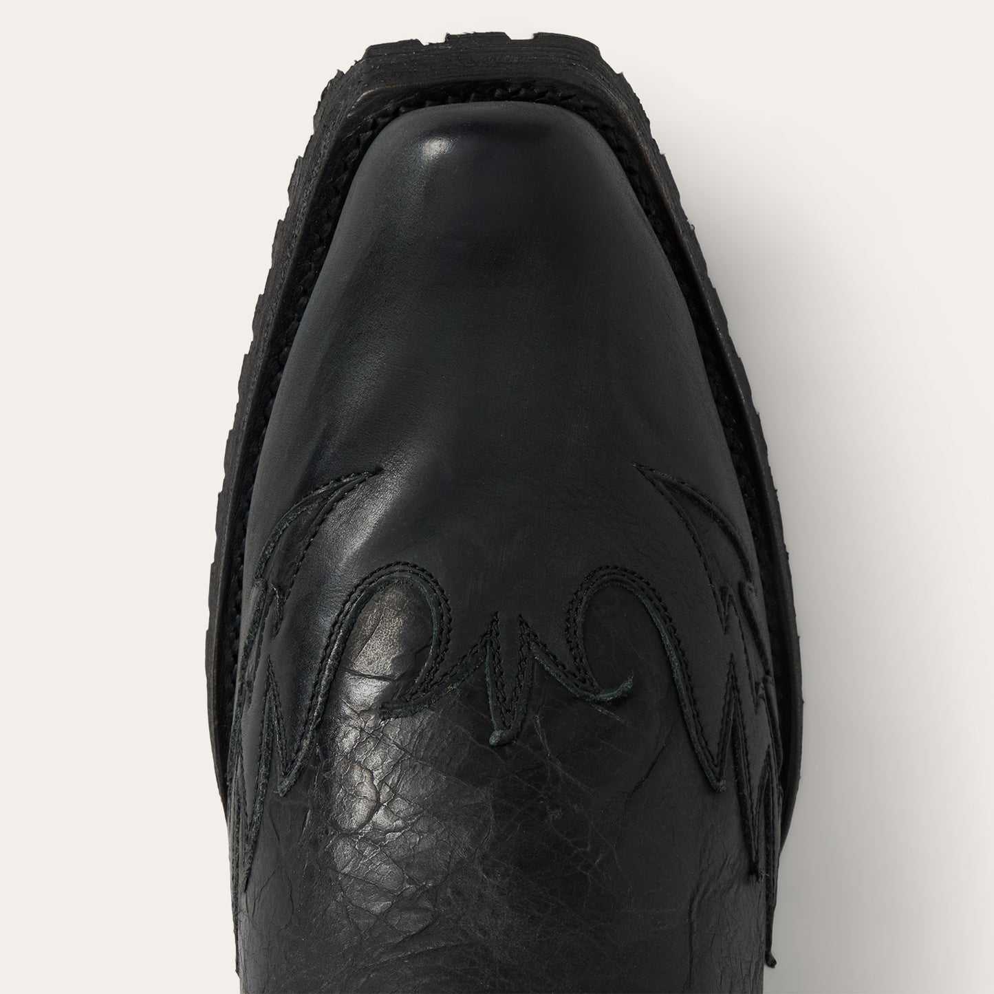 Men's Stetson Biker Boots handcrafted black leather Outlaw toe with eagle design and removable harness