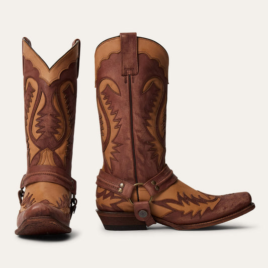 Men's Stetson Outlaw Boots Handcrafted Washed Brown - yeehawcowboy