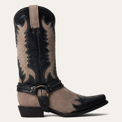 Herren Stetson Outlaw Rock Star Lederstiefel Handgefertigt Grau